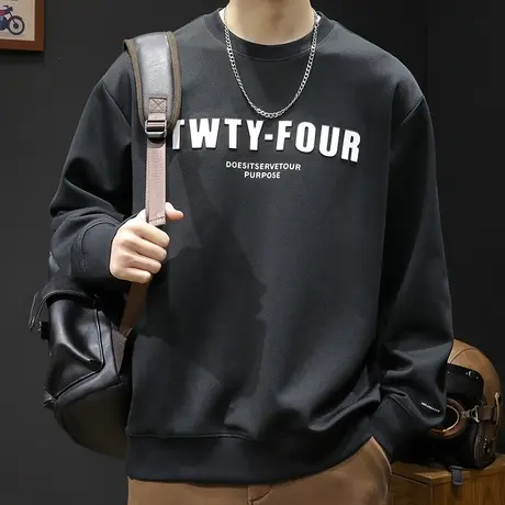 重磅卫衣男秋冬款ins潮牌宽松大码2023新款男士加肥加大上衣长袖商品大图