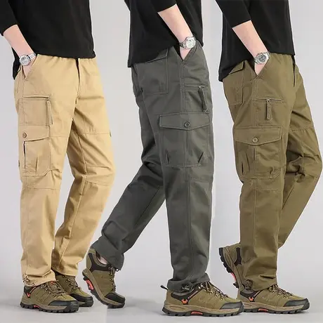 纯棉耐磨帆布柔软工装裤加大码男士全棉休闲裤厚款春秋干活劳保裤图片