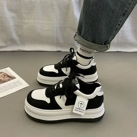 鞋子女春秋季2023年新款爆款chic运动板鞋厚底百搭小众帆布小白鞋图片