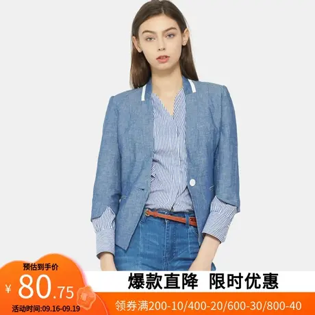 【断码XS/S】艾格2023春季不过时百搭纯色修身一粒扣西装外套W25图片