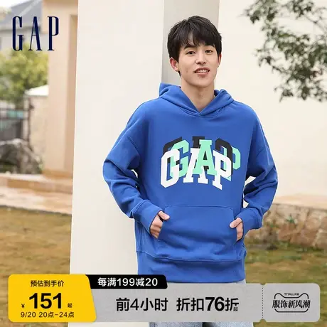 Gap男女装秋季新款LOGO宽松法式圈织卫衣601659美式复古运动上衣图片