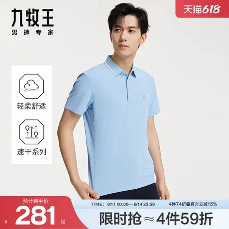 [九牧王明星][快干系列]九牧王男装短袖T恤POLO24春夏新吸湿速干商品大图