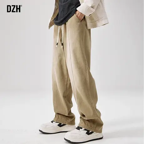 男士直筒牛仔裤男秋季高街美式男裤秋款2023年新款垂感裤子阔腿裤商品大图