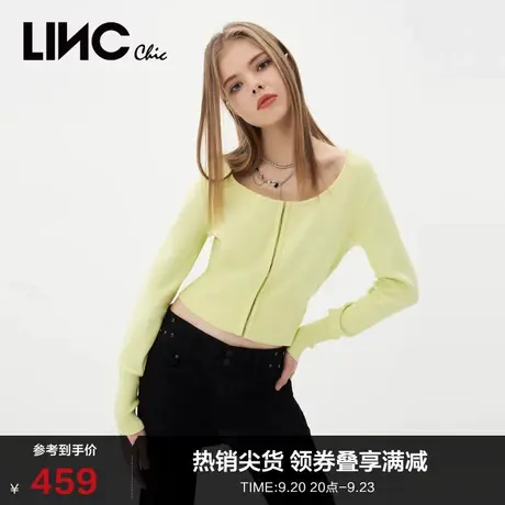 LINCCHIC金羽杰针织衫2023新款短款紧身胸衣感针织衫女S231SW159Y商品大图