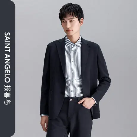 【轻弹西服】报喜鸟秋季新款男士时尚休闲西服上衣戗驳领单西外套商品大图