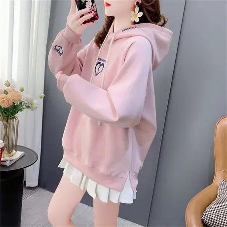 设计感连帽网红卫衣女薄款春季2023年新款韩版宽松慵懒风百搭上衣商品大图