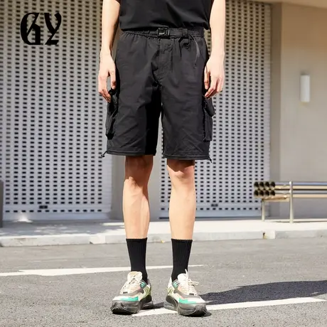 雅戈尔奥莱 GY男装夏松紧腰可拆卸腰带工装风男士休闲短裤商品大图