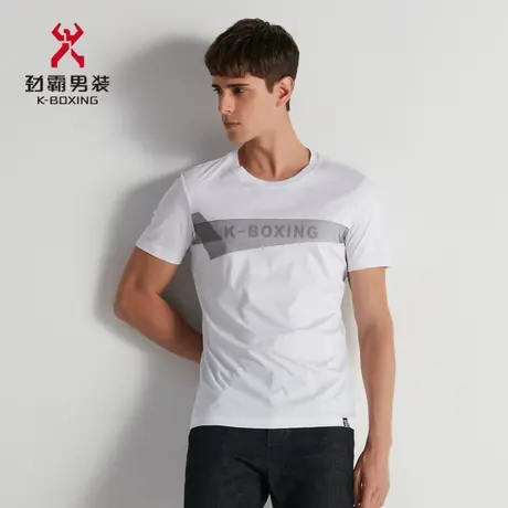劲霸男士蚕丝混纺休闲夏季圆领时尚宽松短袖棉T恤上衣男|FTCD1657商品大图