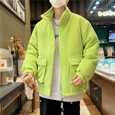 灯芯绒棉衣男士外套秋冬季短款立领工装潮棉袄子学生羽绒棉服男装商品大图