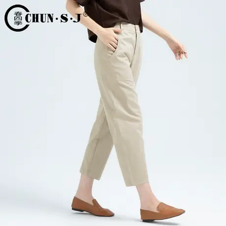 冰丝亚麻混纺夏季薄款女裤大码宽松休闲棉麻裤子女哈伦萝卜奶奶裤图片