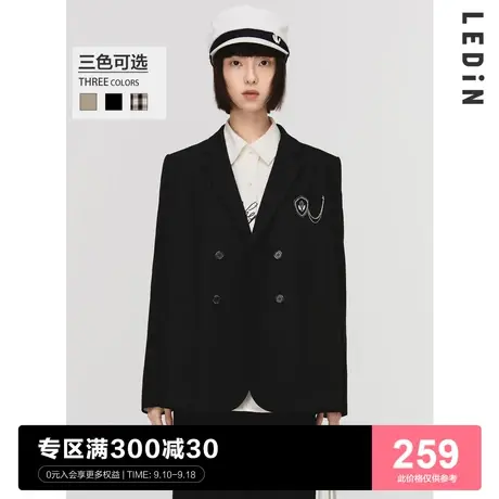 【商场同款】乐町学院风徽章西装春秋新款西装外套C1BAC1203图片
