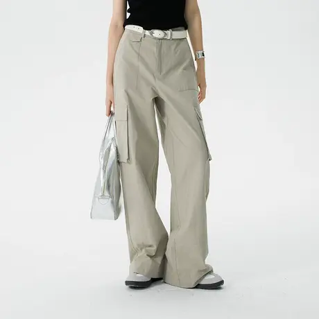 omont蛋挞家 宽松直筒工装裤女夏季年新款复古显瘦休闲裤子商品大图