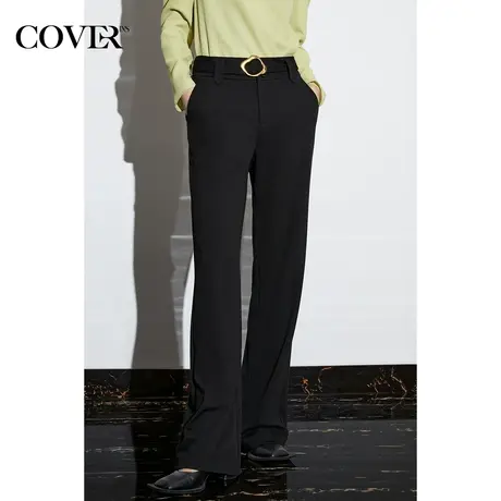 COVER2023春季针织直筒高密高弹休闲裤图片