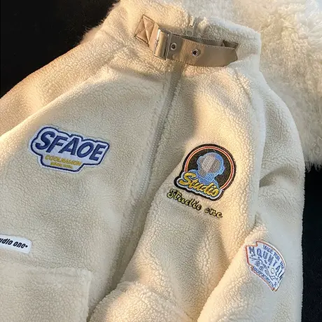 羊羔毛外套女2021秋冬加绒加厚宽松韩版ins上衣小个子夹克棒球服图片