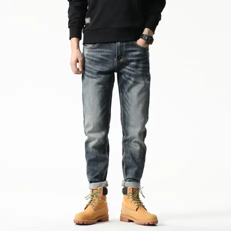 Modi Nick/摩帝尼克潮牌男士秋冬直筒牛仔裤宽松时尚舒适男款裤子商品大图