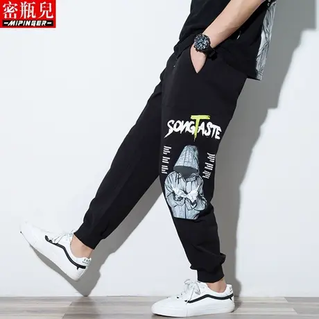 密瓶儿休闲运动裤男秋季男士大码胖子加肥加大潮牌裤子男卫裤潮流商品大图