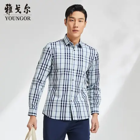 【格纹DP免烫】D系雅戈尔衬衫秋季商务休闲纯棉易打理长袖衬衫商品大图