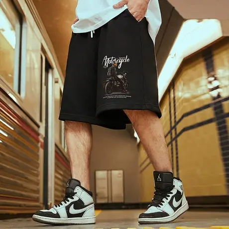 男裤胖子纯棉加肥加大码宽松休闲薄款运动过膝五分裤短裤夏季男生图片