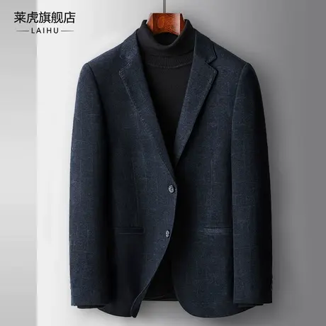 秋冬季休闲西服外套男士新款修身潮流帅气时尚单件小西装男上衣潮图片