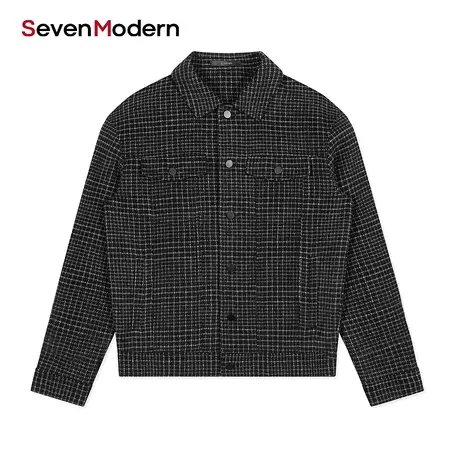【清仓商场同款】柒牌旗下潮牌SevenModern时尚男士保暖毛呢外套图片