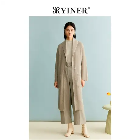 【御寒牦牛绒】YINER音儿女装冬季长款羊毛针织衫外套商品大图