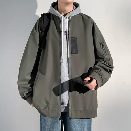 飞行员夹克男款春秋季新款宽松美式棒球服男士潮牌工装冲锋衣外套图片