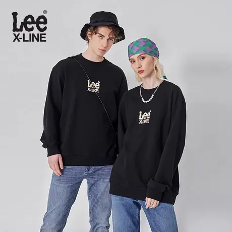 LeeXLINE23早秋新品舒适金属效果印花男女同款卫衣LUT007218204图片