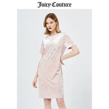 Juicy Couture橘滋美式夏季新款时尚宽松短袖轻奢天鹅绒连衣裙女图片
