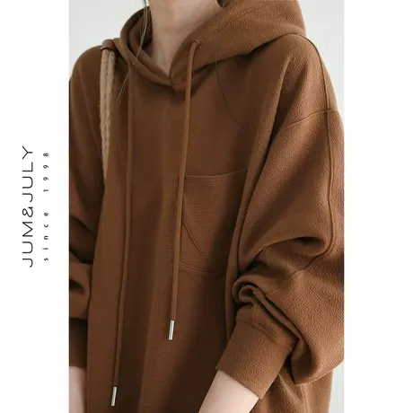 嘉茱莉2023新款连帽套头卫衣女oversize上衣休闲设计感秋装ins潮商品大图