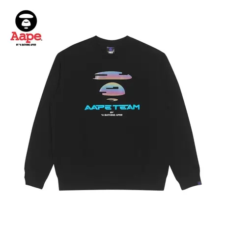 Aape旗舰店男装秋冬幻彩猿颜字母印花休闲电竞圆领卫衣3930XXJ图片