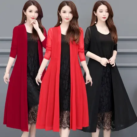 夏季新款冰丝中长款防晒衣长袖外搭大码收腰显瘦空调衫薄款外套女图片