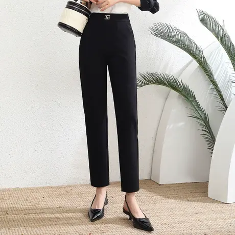 时髦减龄显瘦哈伦裤气质铅笔裤女2023春季新款高腰九分裤小脚裤子商品大图