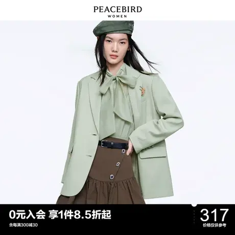 太平鸟气质流行春秋年新款花朵装饰斯文西装A1BAC1644图片
