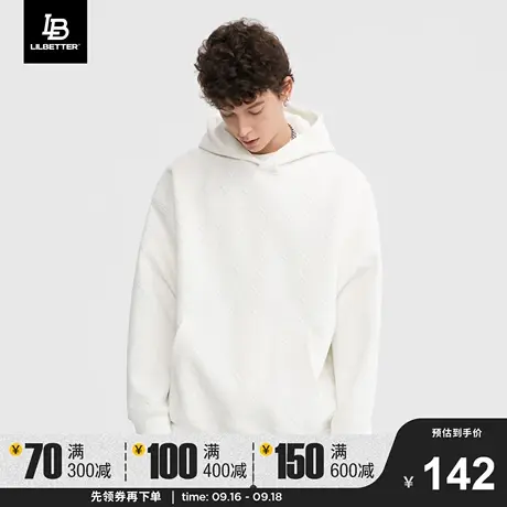 Lilbetter连帽卫衣男外套秋季长袖宽松上衣oversize针织潮流衣服商品大图