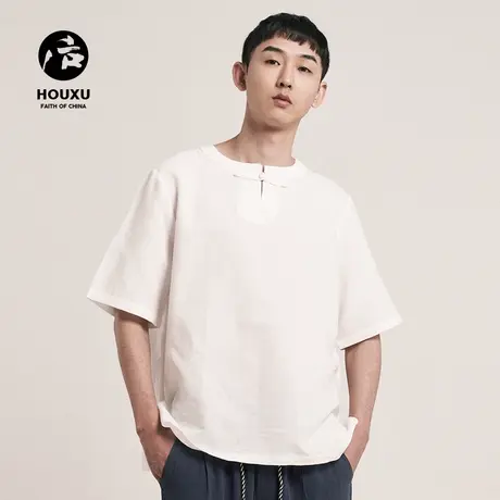 后序中国风亚麻t恤男短袖宽松夏季中式复古盘扣唐装男棉麻上衣商品大图