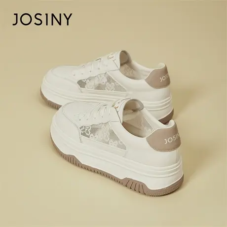 Josiny/卓诗尼小白鞋女2024新款春季女鞋软底板鞋学院风百搭鞋子商品大图