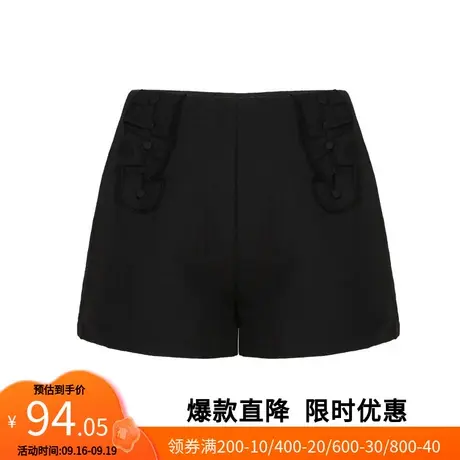 【艾格】休闲短裤2023春季新款简约百搭潮流直筒显瘦女生裤子商品大图