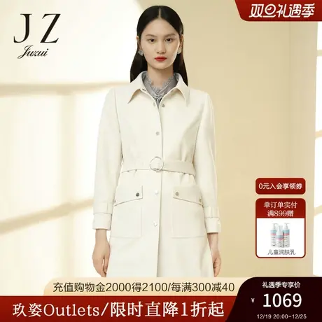 JZ玖姿商场同款通勤风衣女春季新款时尚中长款外套JWCC41202商品大图