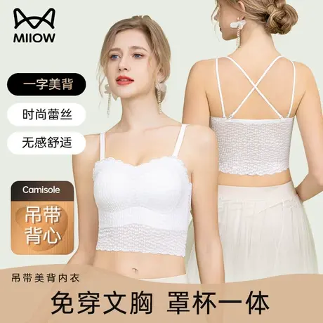 猫人文胸内衣女夏薄款吊带网红爆款背心外穿内搭防走光裹胸图片