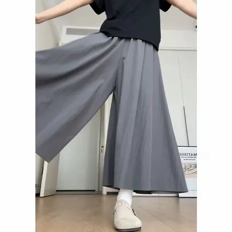 山本裙裤女秋季薄款2024新款高腰a字半身裙冰丝阔腿裤商品大图