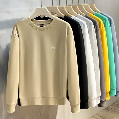 2023年春秋潮牌卫衣男士字母刺绣套头韩版圆领套头长袖打底衫衣服商品大图