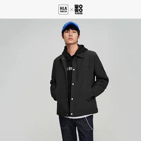 【翻领】HLA/海澜之家panda wowo熊猫棉服秋冬加厚夹克外套男图片
