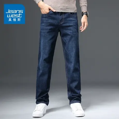 KZH真维斯牛仔长裤男士商务男裤子中年爸爸夏季宽松直筒2025新款商品大图