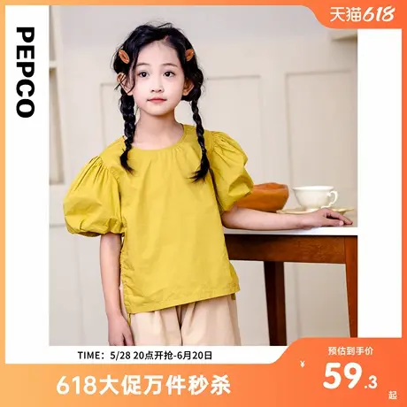 小猪班纳夏装儿童短袖衬衫中大童女童上衣女孩夏季潮图片