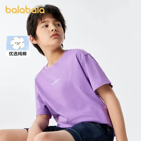 巴拉巴拉儿童童装男童t恤短袖夏装纯棉中大童女童字母印花宽松潮商品大图