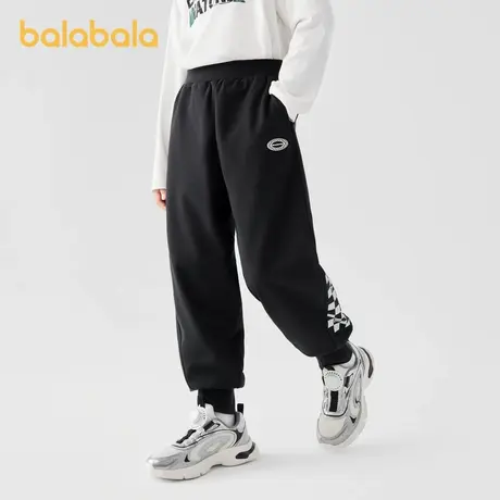 巴拉巴拉童装男童长裤儿童宽松束脚裤2024秋装新款裤子棋盘格印花商品大图