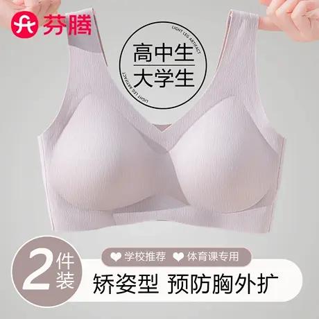 芬腾高中大学生内衣女大胸显小聚拢防下垂矫正青少年运动防震文胸商品大图