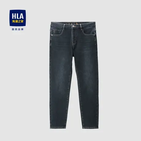 HLA/海澜之家循迹山不在高加厚牛仔裤秋冬季新款含羊毛刺绣裤子男商品大图