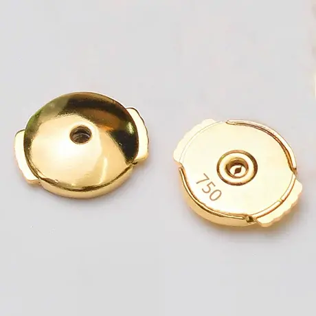 通用塞保色18k纯金大号圆盘飞碟耳堵耳迫耳钉塞配件通用飞盘防掉商品大图