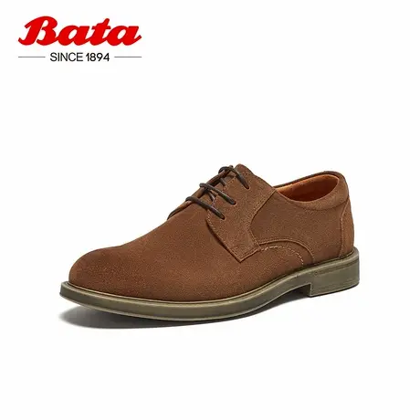 Bata休闲皮鞋男春秋季新款百搭牛剖层皮通勤商务皮鞋W8111CM4商品大图